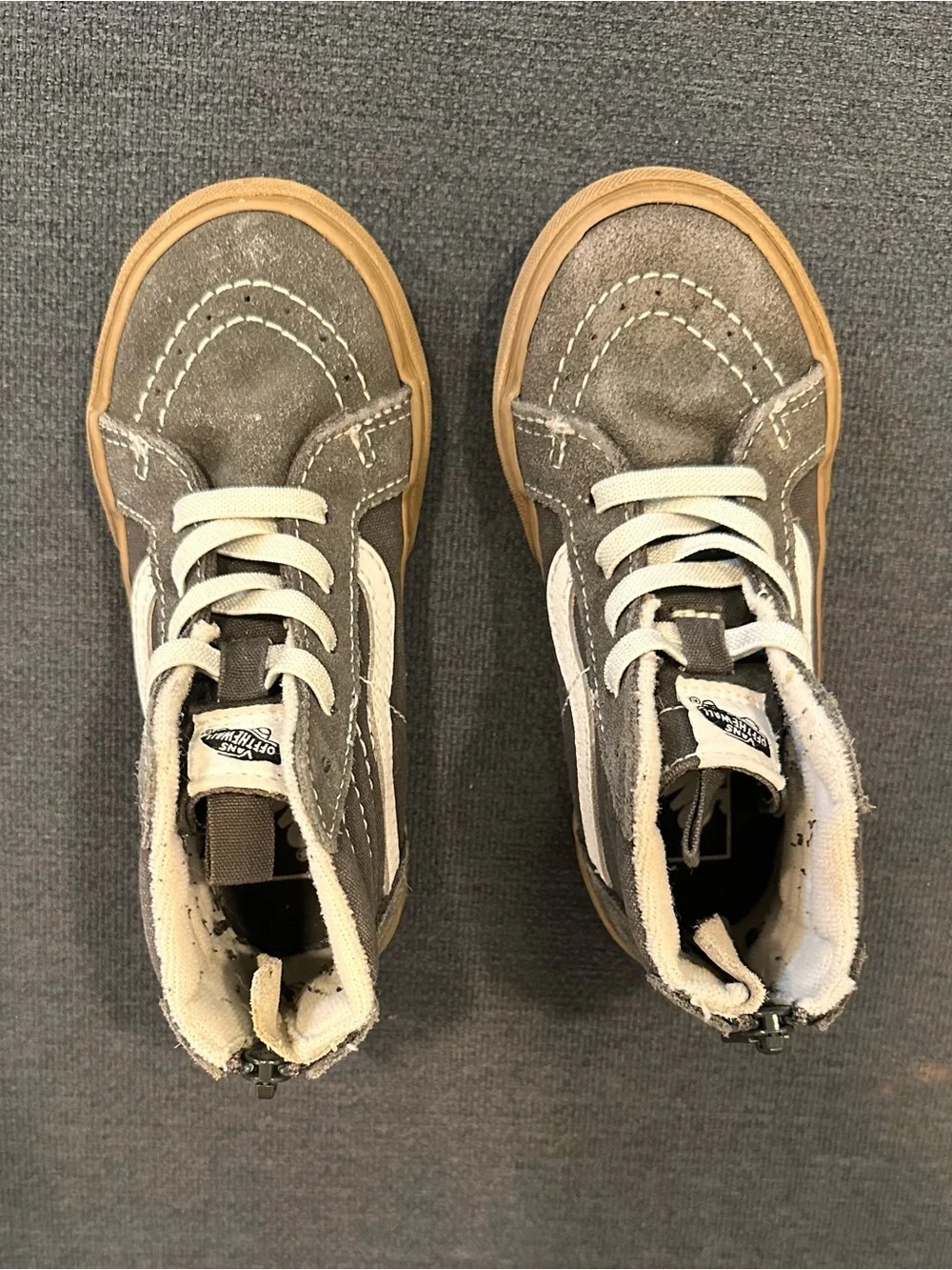 Two pairs of high top vans toddler boy sz 9.5 / 10.5